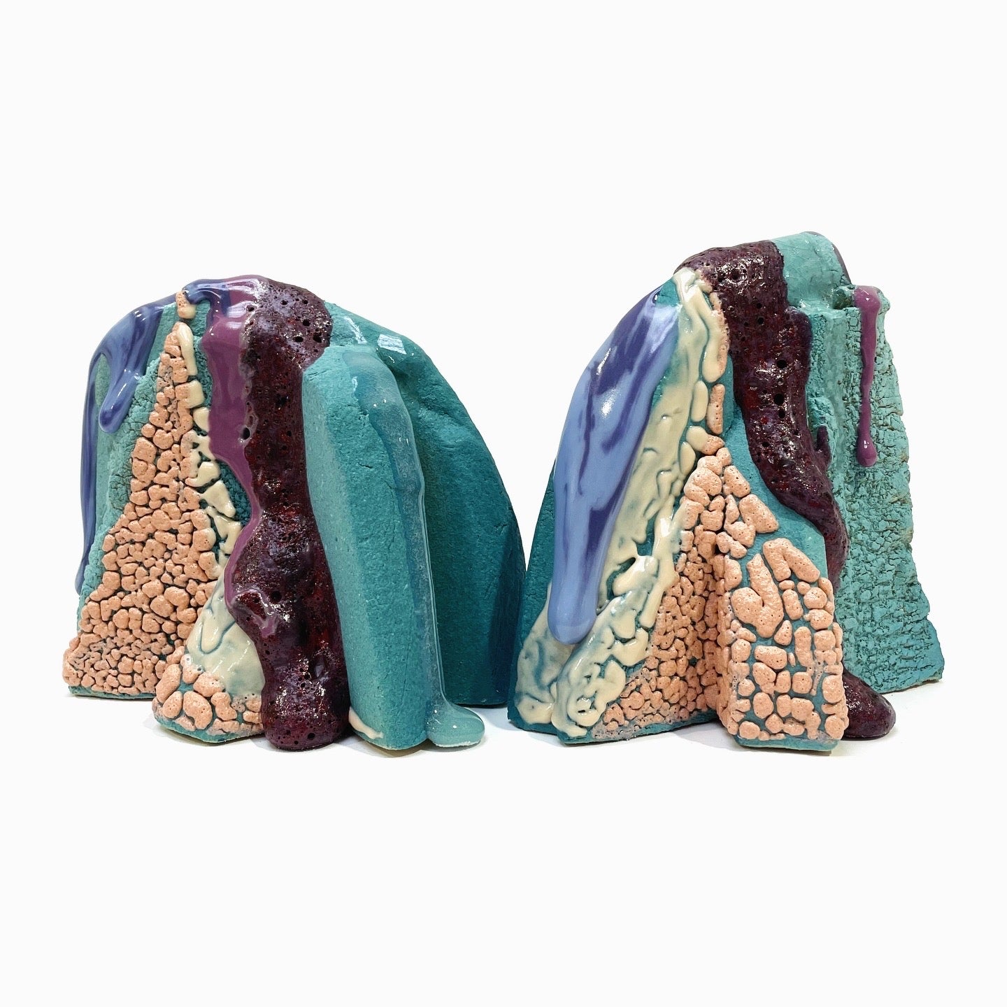 Bookends (Turquoise/Peach/Purples)