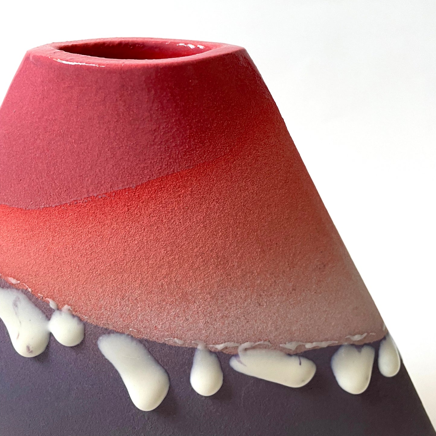 Volcano Vase (Medium), Rose/Salmon/Amethyst/White