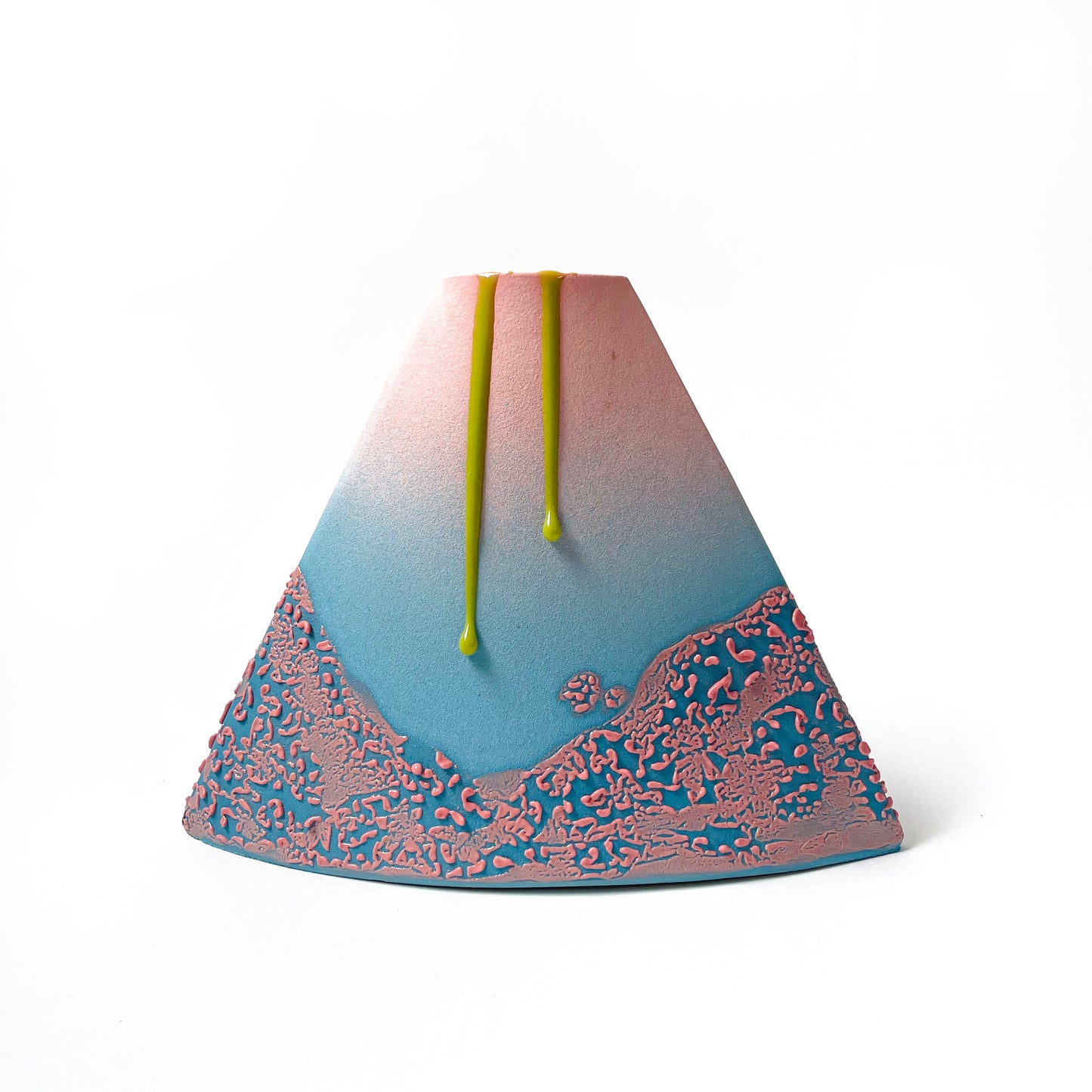 Volcano Vase, Medium (Pinks/Sky Blue/Slime)