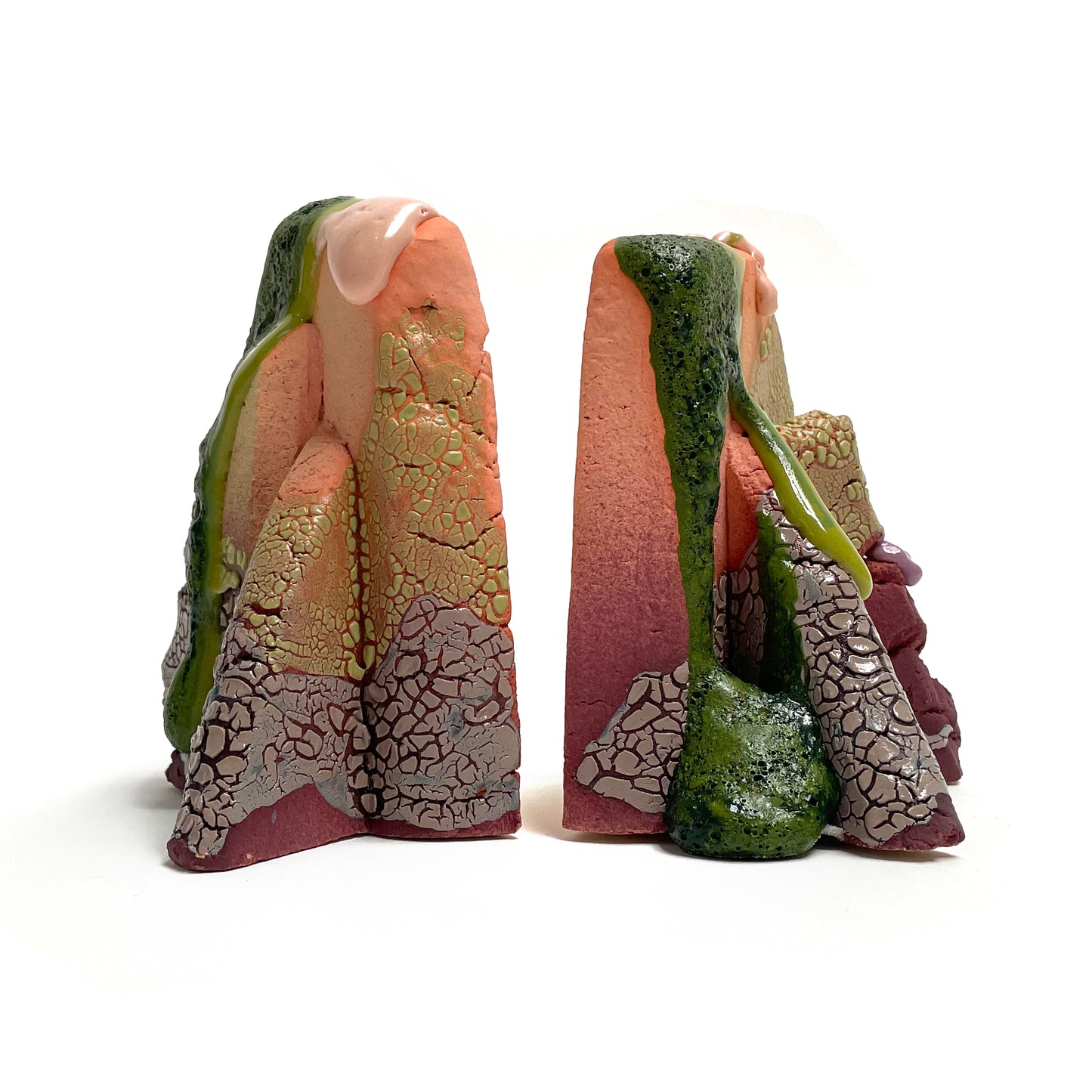 Bookends (Maroon/Peach/Greens)