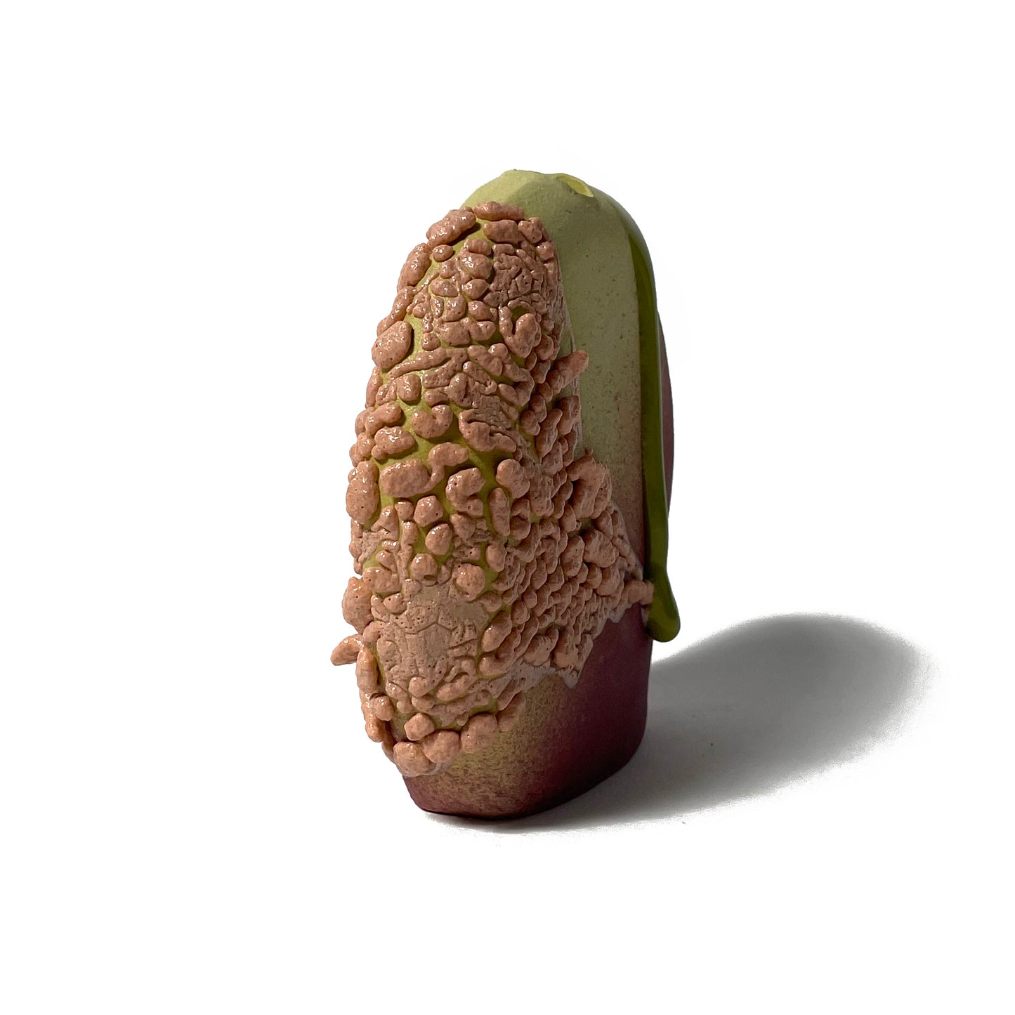 Bud Vase, Circle (Maroon/Chartreuse/Peach)