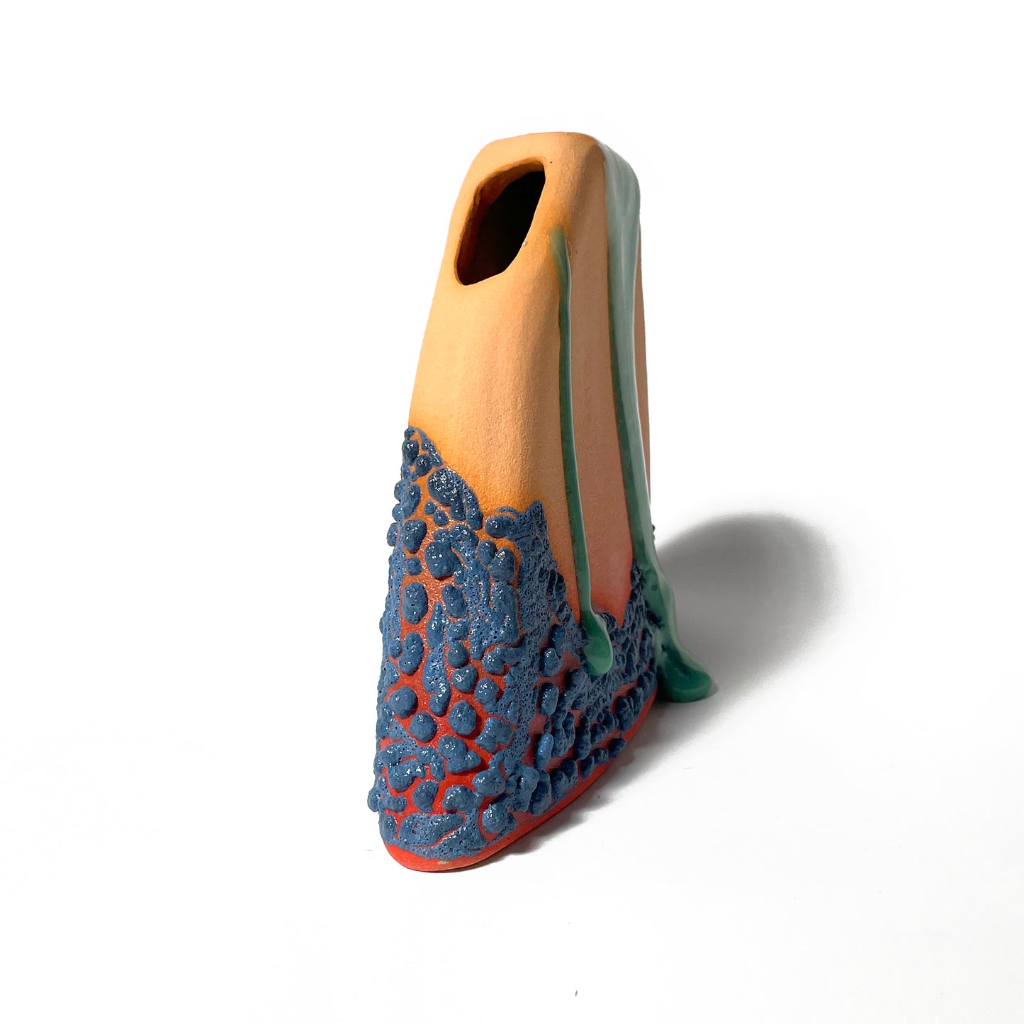 Small Vase (Salmon/Mandarin/Slate/Turquoises)