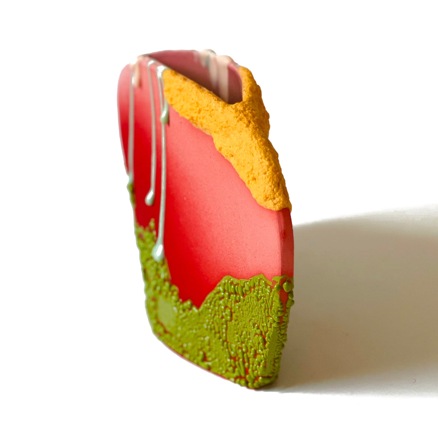 Oval Vase, Large (Red/Pastel Orange/Pastel Turquoise/Lime)