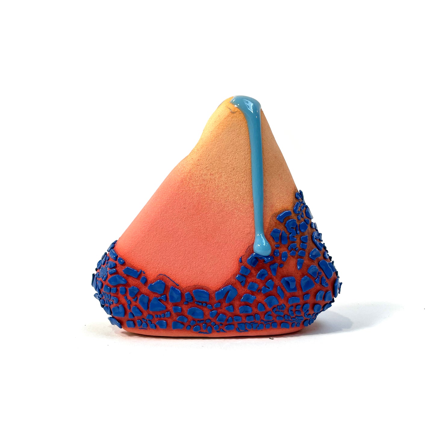 Bud Vase, Triangle (Mandarin/Salmon/Blues)