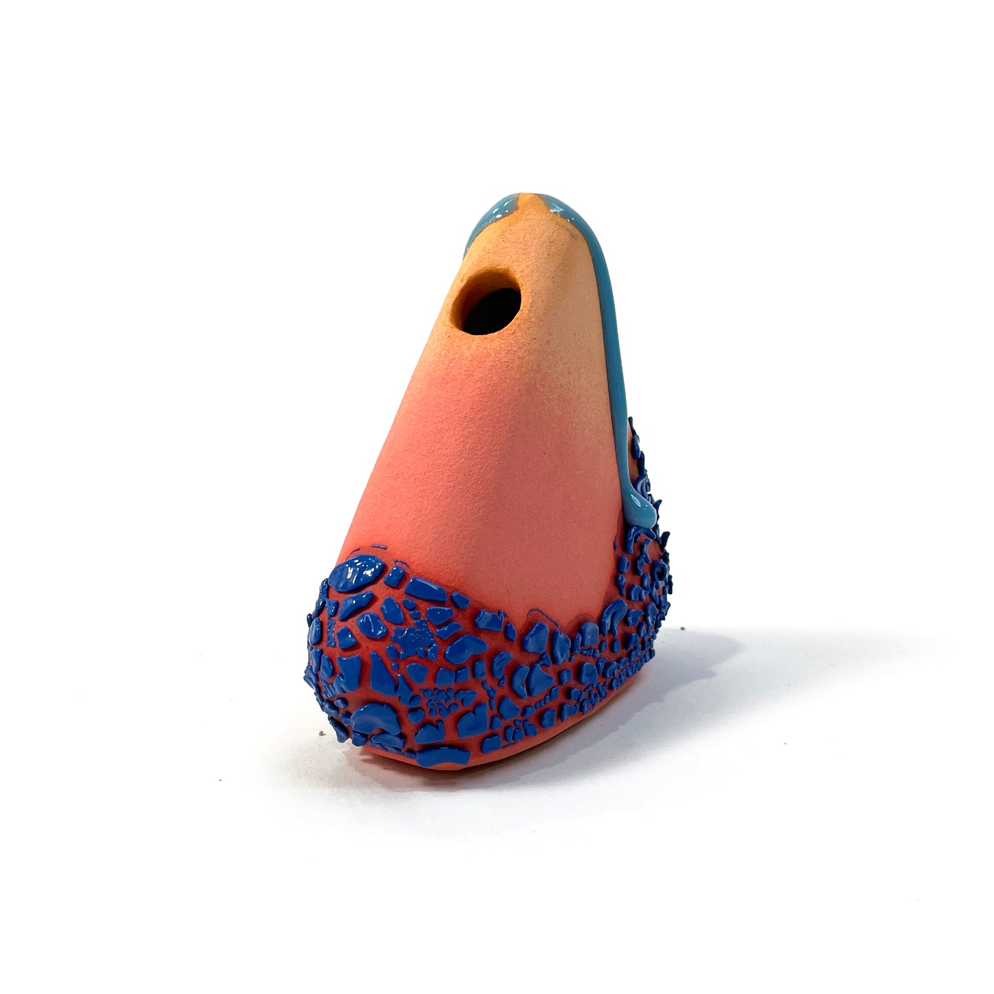 Bud Vase, Triangle (Mandarin/Salmon/Blues)
