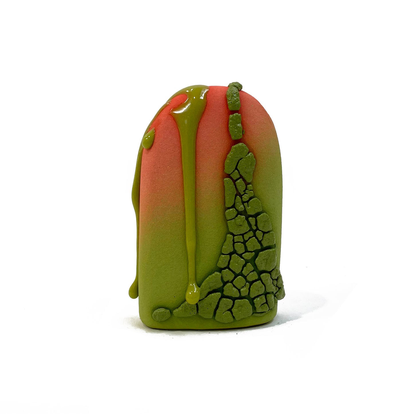 Bud Vase, Hump (Lime/Salmon)