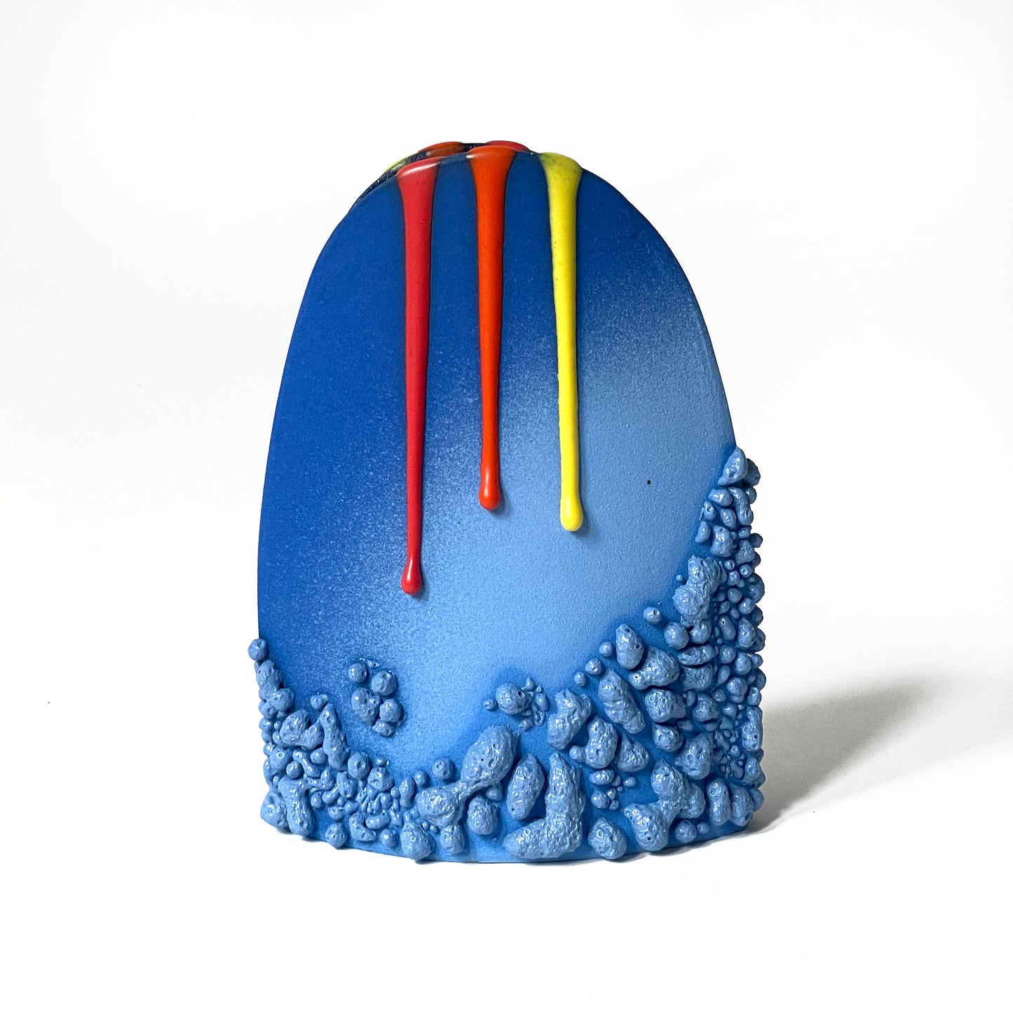 Hump Vase, Tall (Blue/Rainbow)