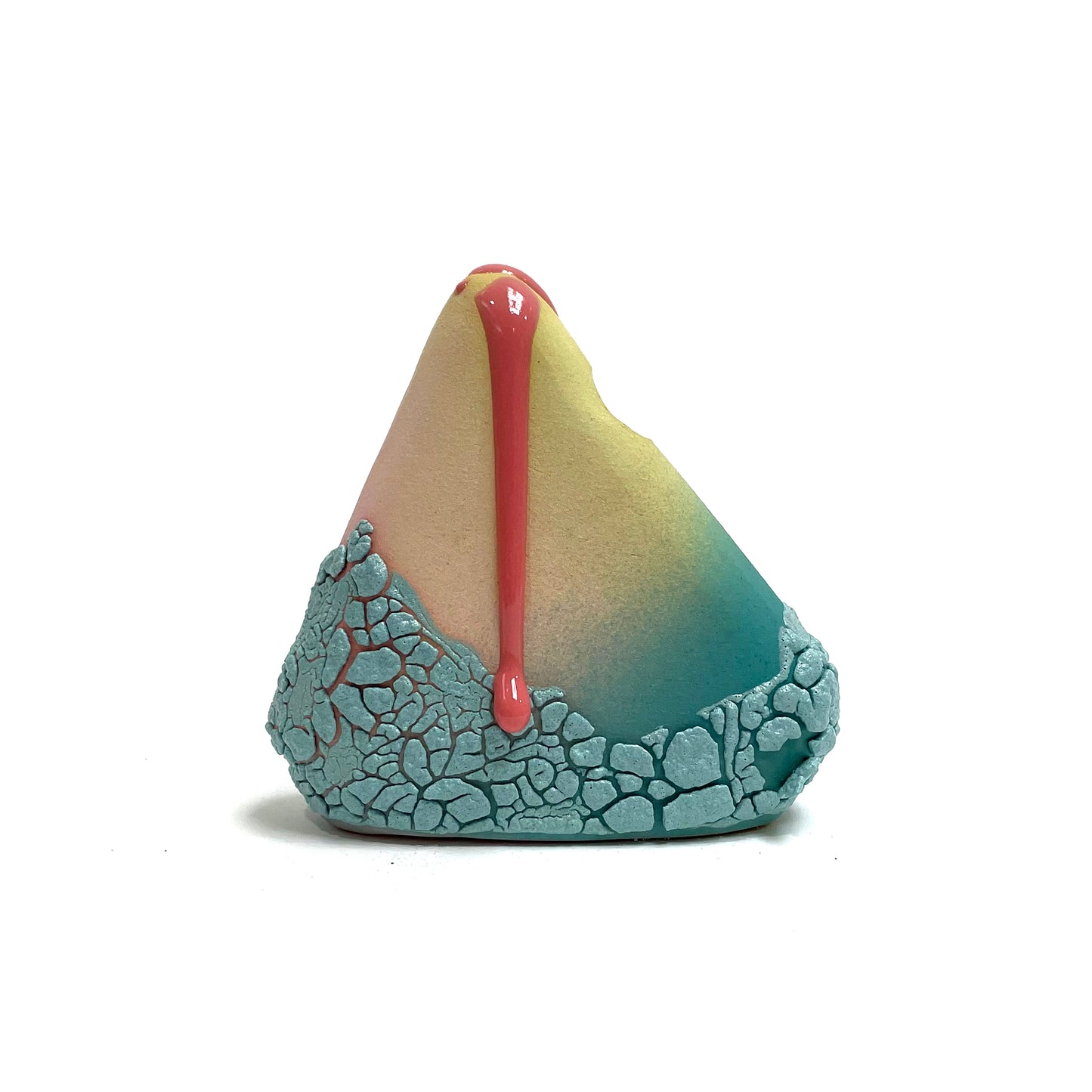 Bud Vase, Triangle (Turquoise/Chartreuse/Pink)