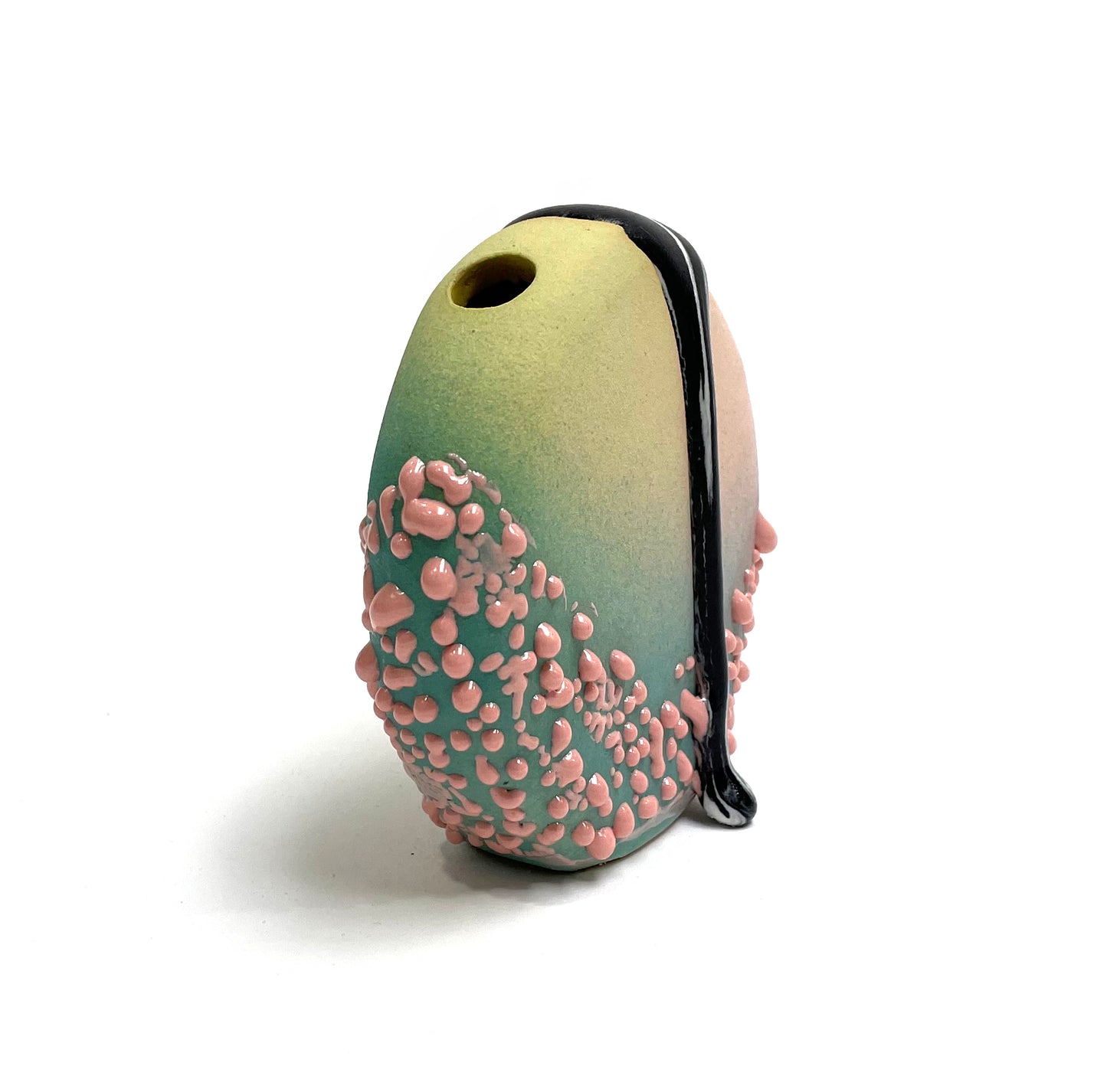 Bud Vase, Circle (Pink/Chartreuse/Turquoise/Black)