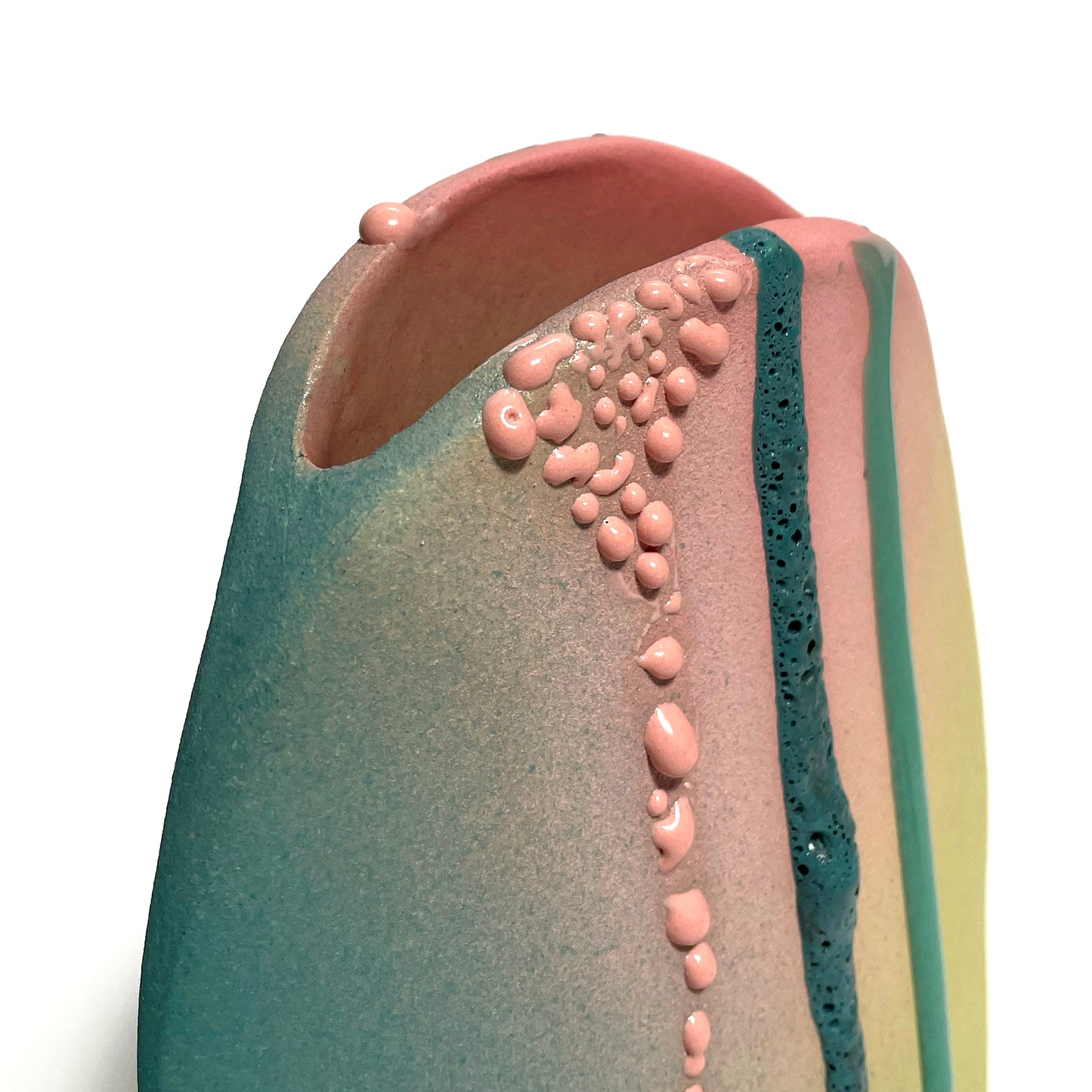 Hump Vase, Tall (Turquoise/Chartreuse/Pinks)