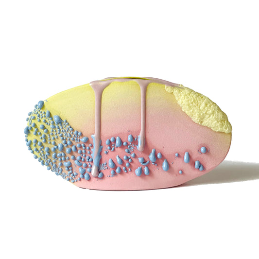 Oval Vase, Small (Pastel Pink/Baby Blue/Pastel Yellow)