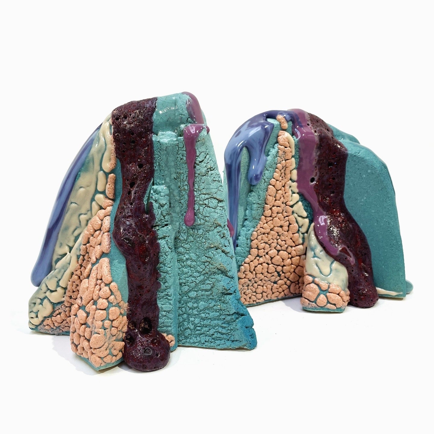 Bookends (Turquoise/Peach/Purples)