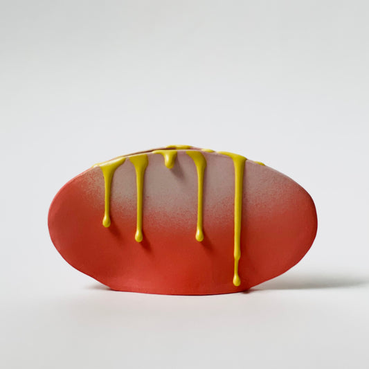 Oval Vase, Small (Salmon/Pink/Yellow)