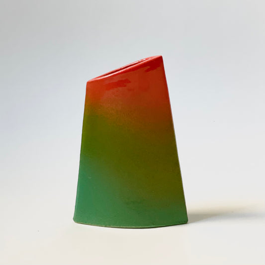 Angle Vase, Small (Pink/Greens)