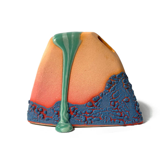 Small Vase (Salmon/Mandarin/Slate/Turquoises)