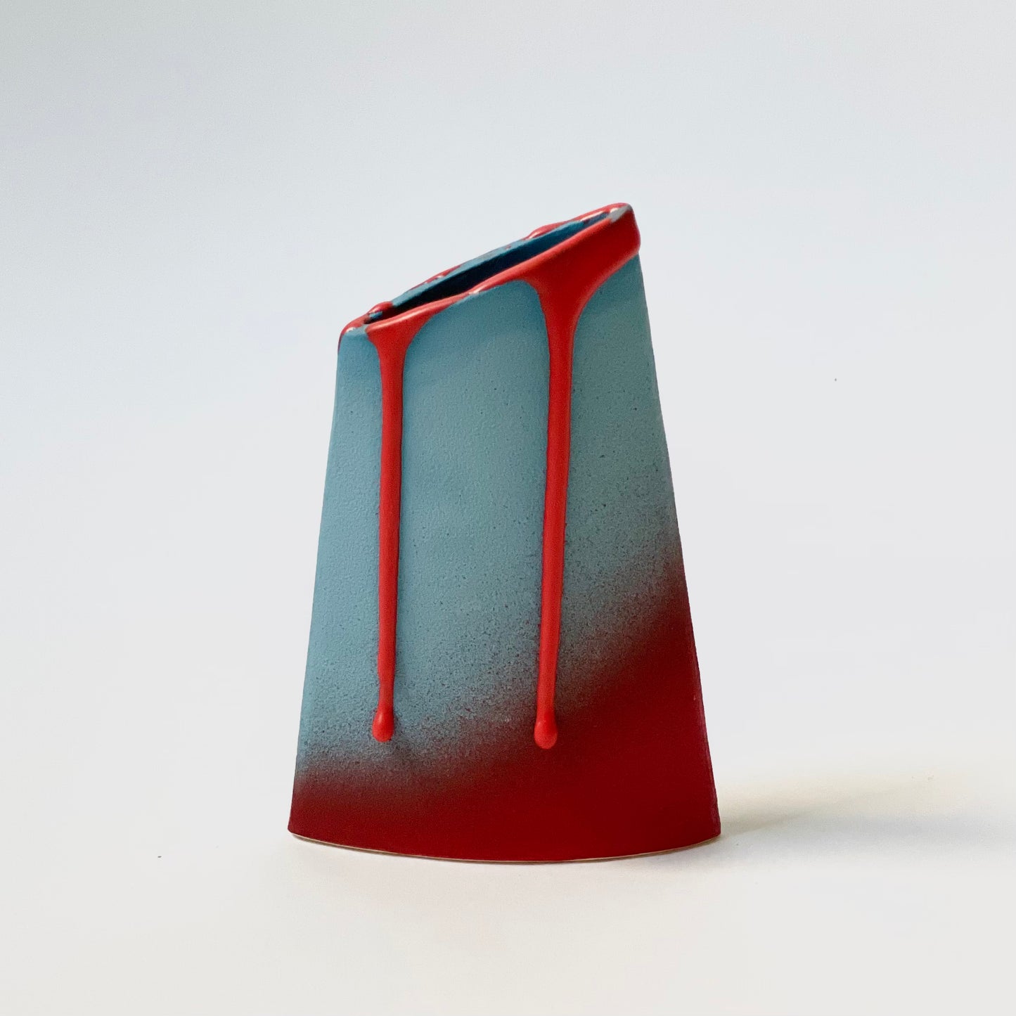 Angle Vase, Small (Red/Blue)
