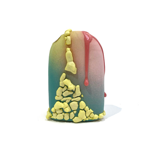 Bud Vase, Hump (Pink/Yellow/Turquoise)