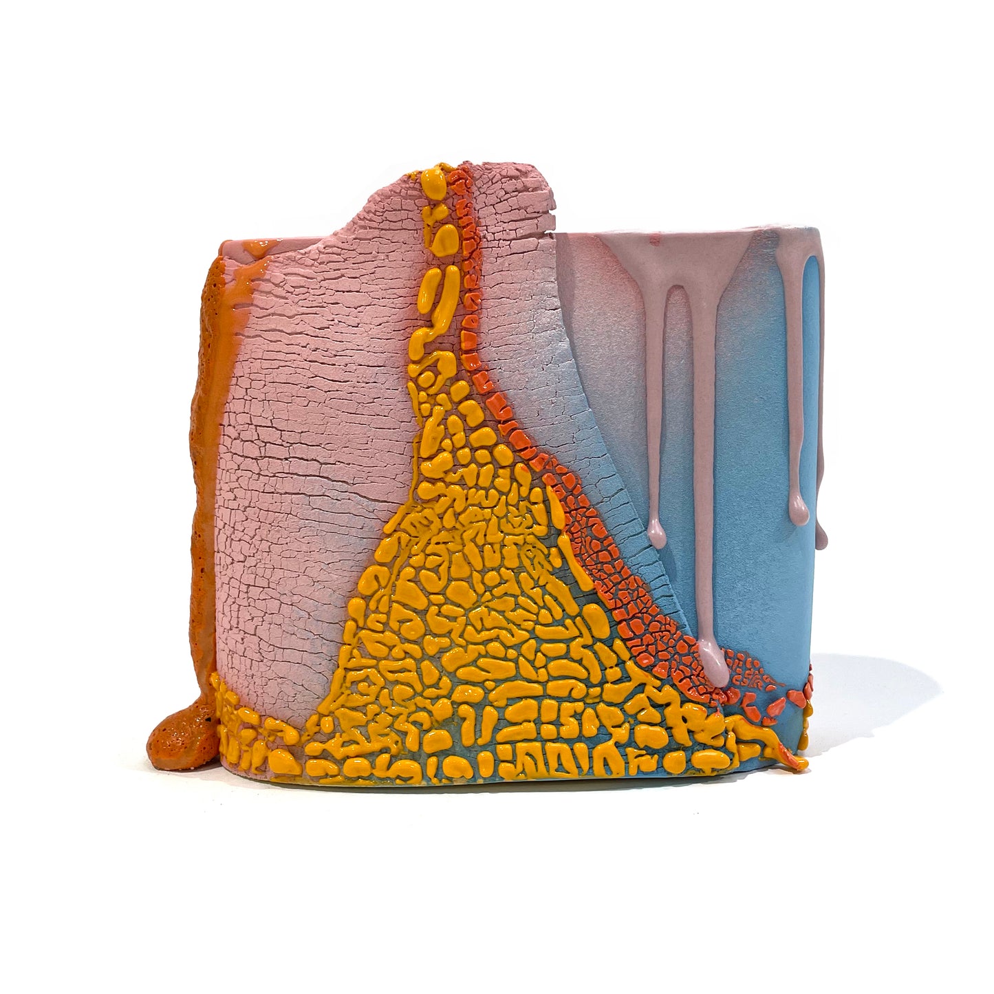 Medium Vase (Pink/Oranges/Blue)