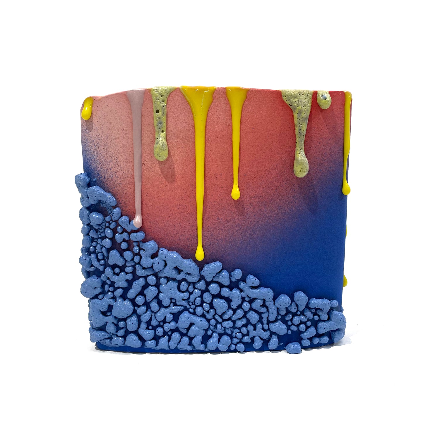 Medium Vase (Blue/Lobster/Yellows)