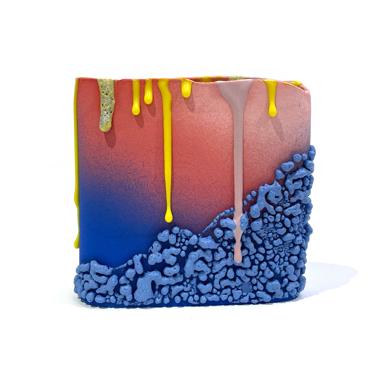 Medium Vase (Blue/Lobster/Yellows)