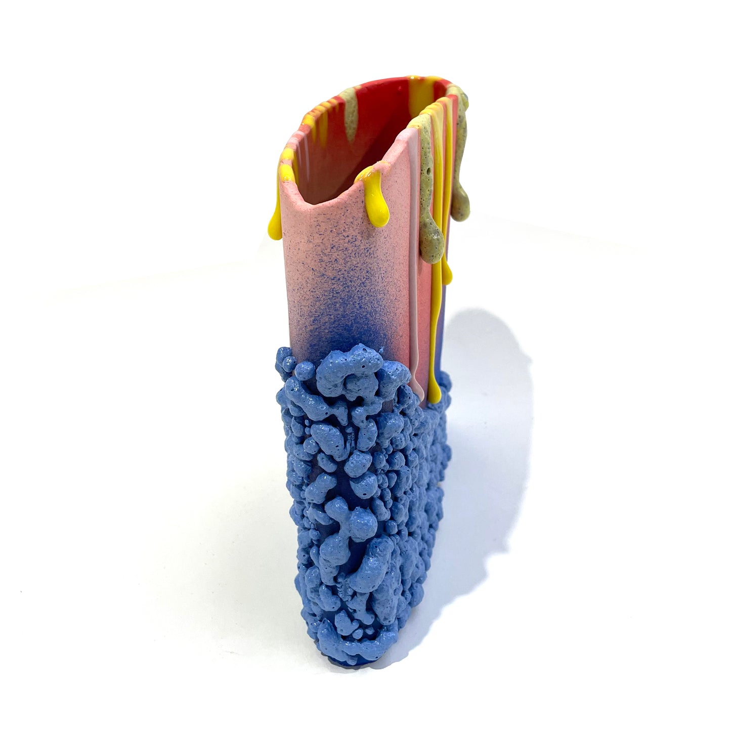 Medium Vase (Blue/Lobster/Yellows)
