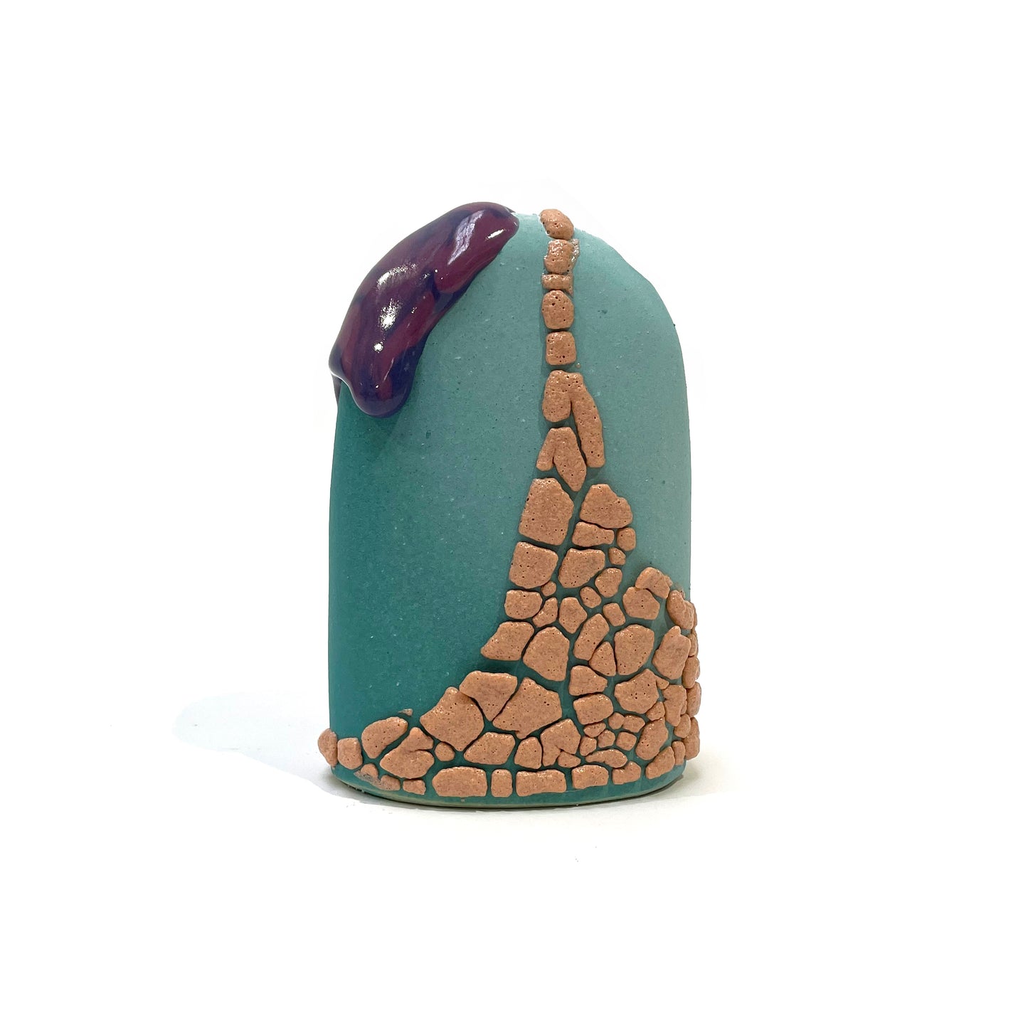 Bud Vase, Hump (Turquoises/Peach/Purples)