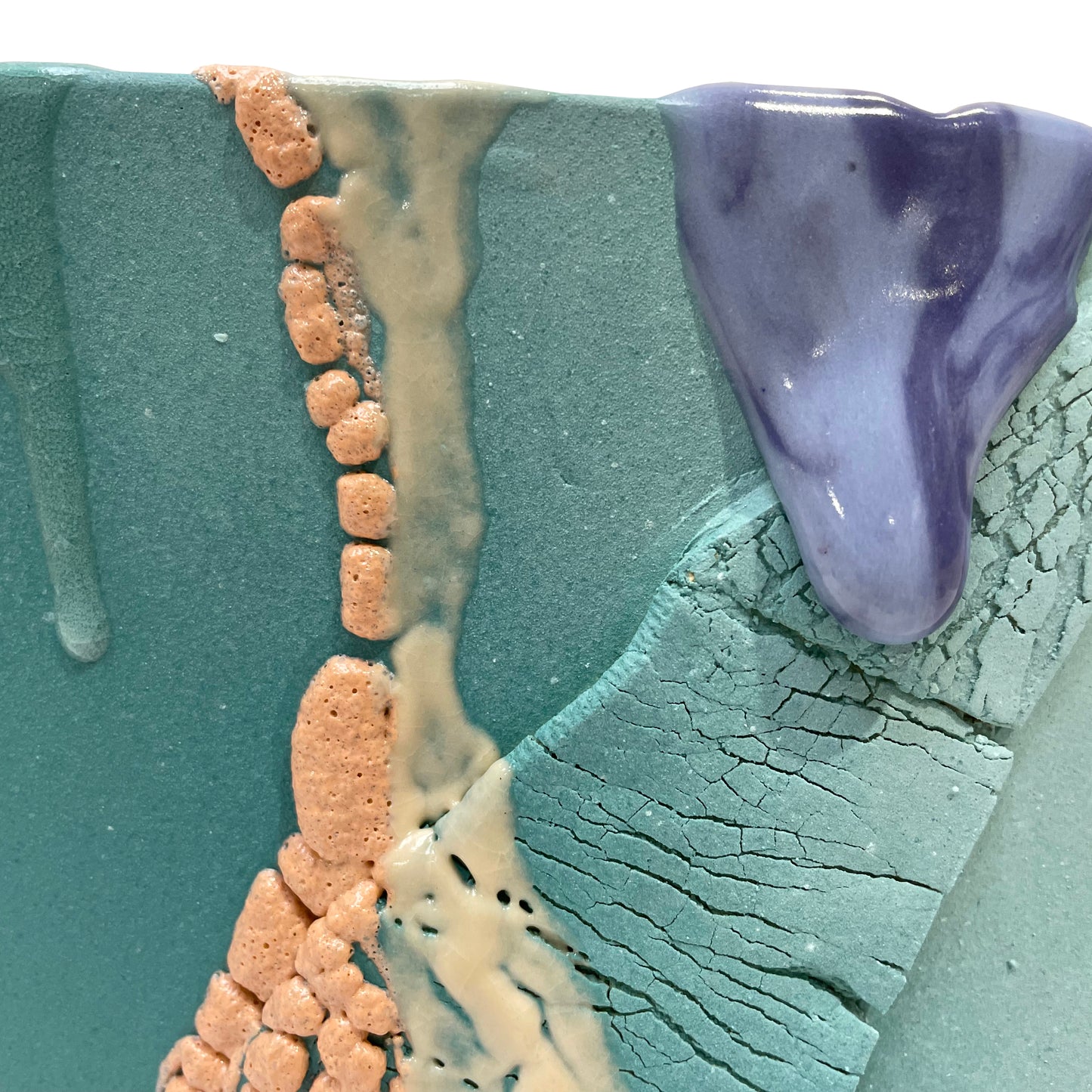 Angle Vase, Large (Turquoise/Peach/Purples)