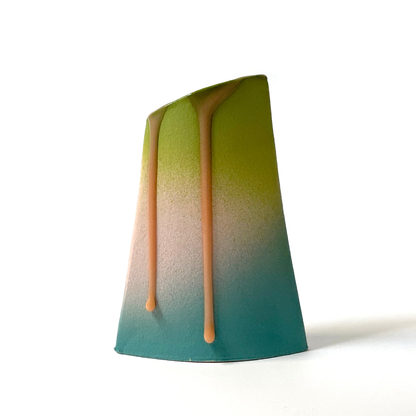 Angle Vase (Small), Teal/Lime/Pink/Nacho Cheese