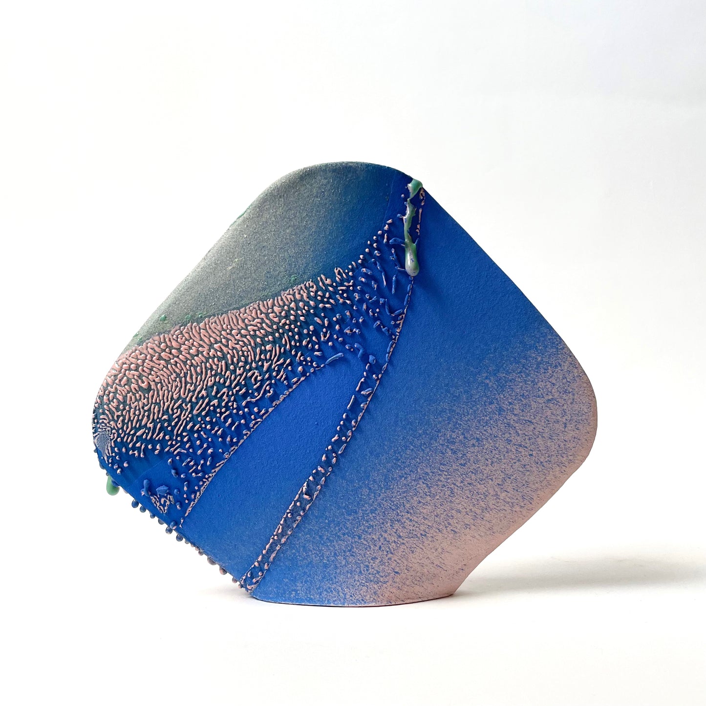 Diamond Vase (Medium), Blue/Pink/Teal