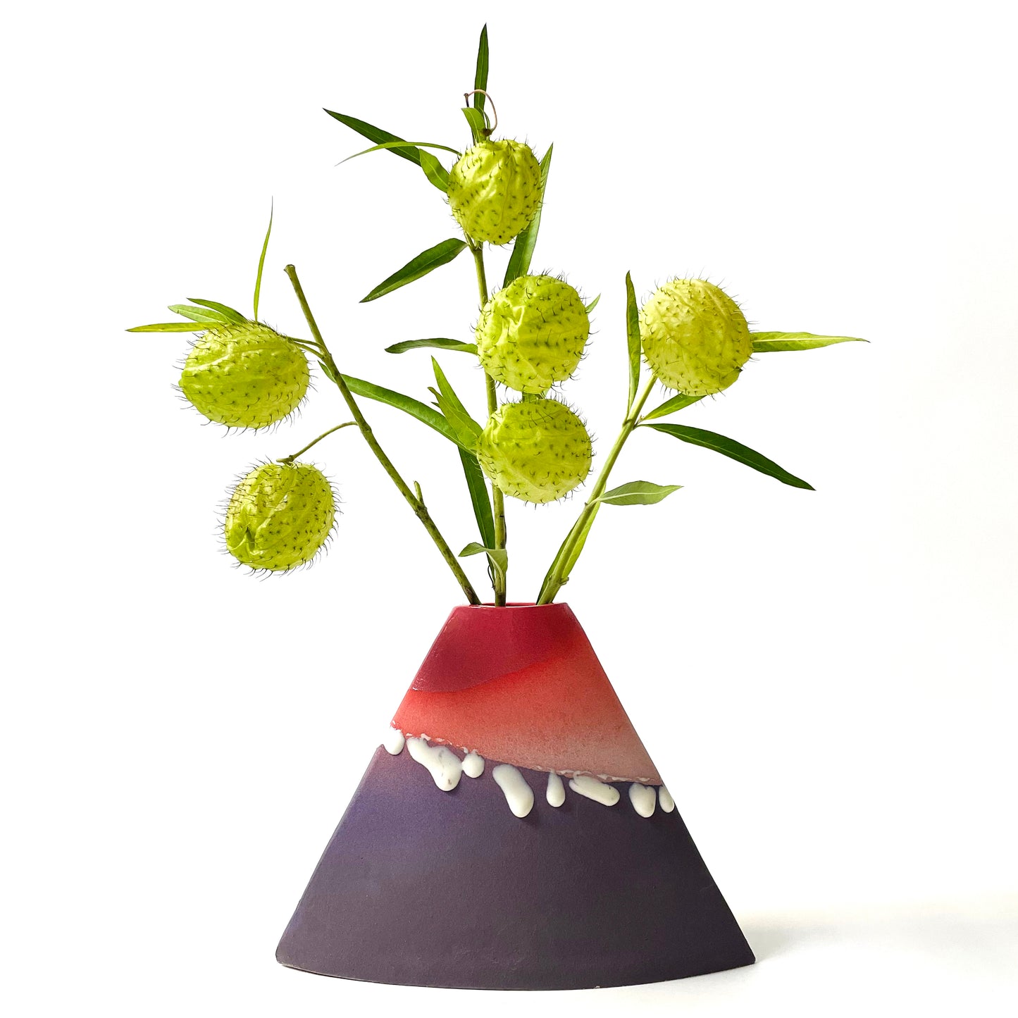 Volcano Vase (Medium), Rose/Salmon/Amethyst/White