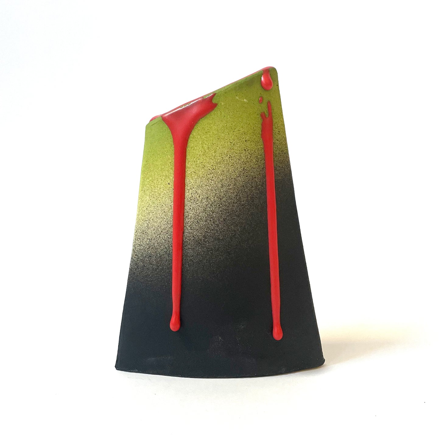 Angle Vase (Small), Lime/Red/Black