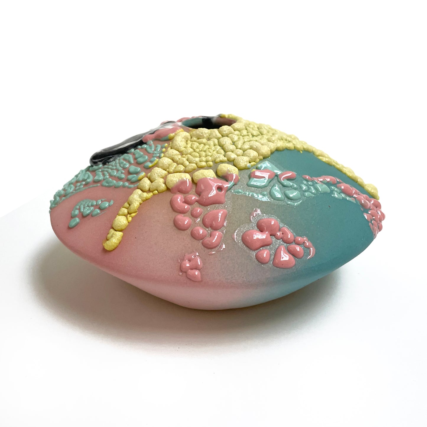 Saucer Vase, Small (Pink/Lemon/Turquoise)