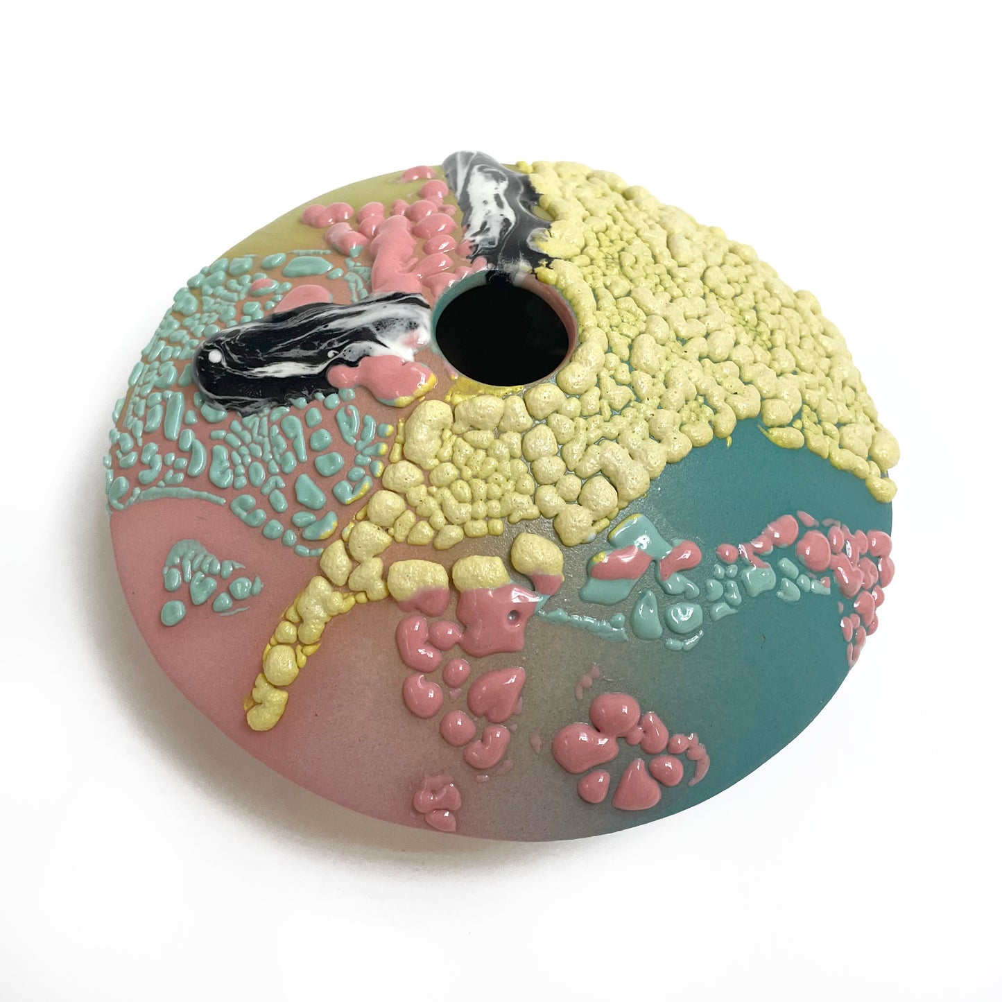 Saucer Vase, Small (Pink/Lemon/Turquoise)