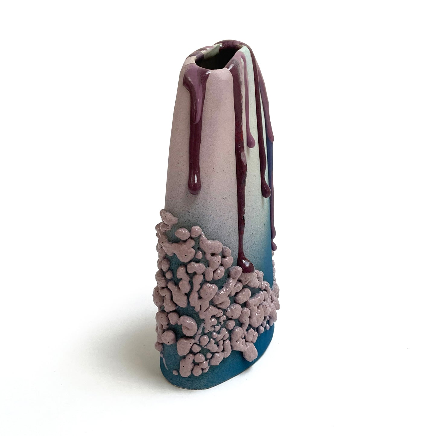 Hump Vase, Tall (Turquoise/Teal/Purples)