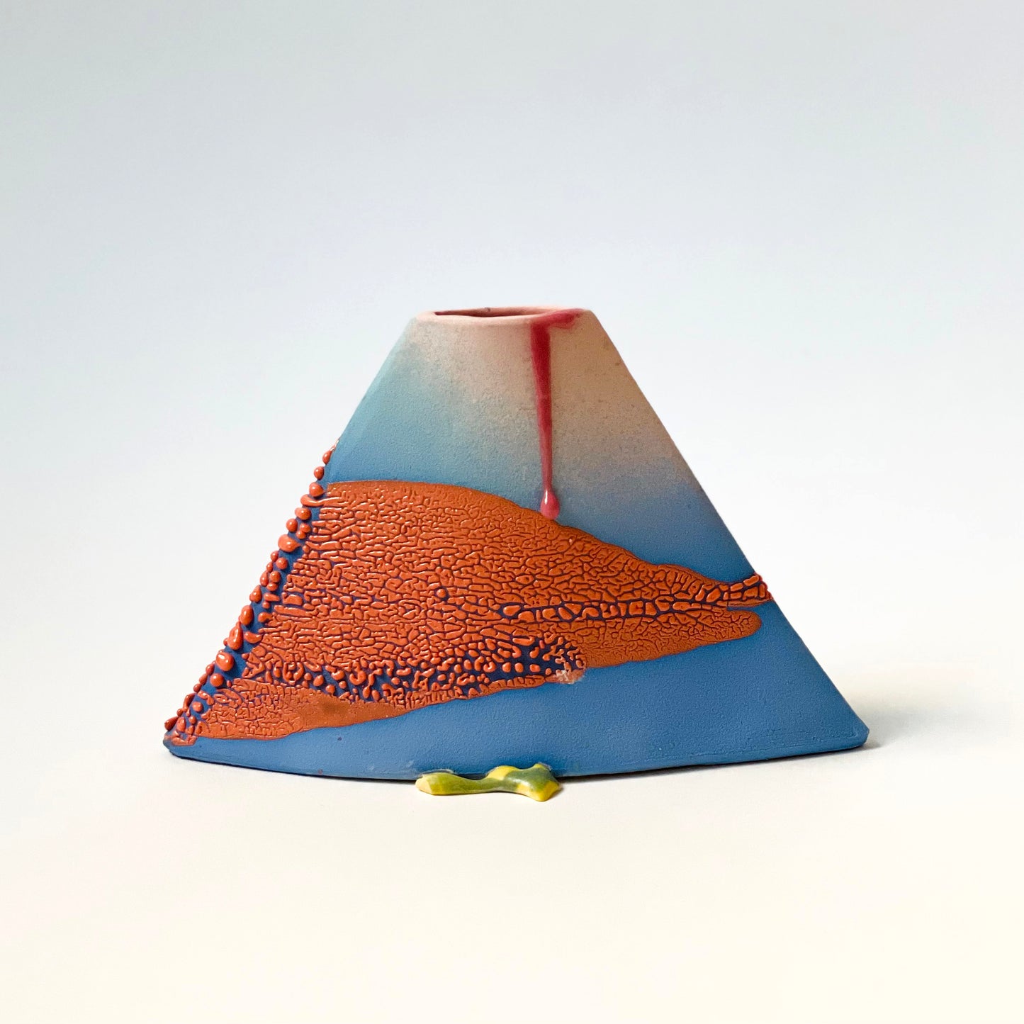 Volcano Vase, Small (Blue/Pinks/Orange)