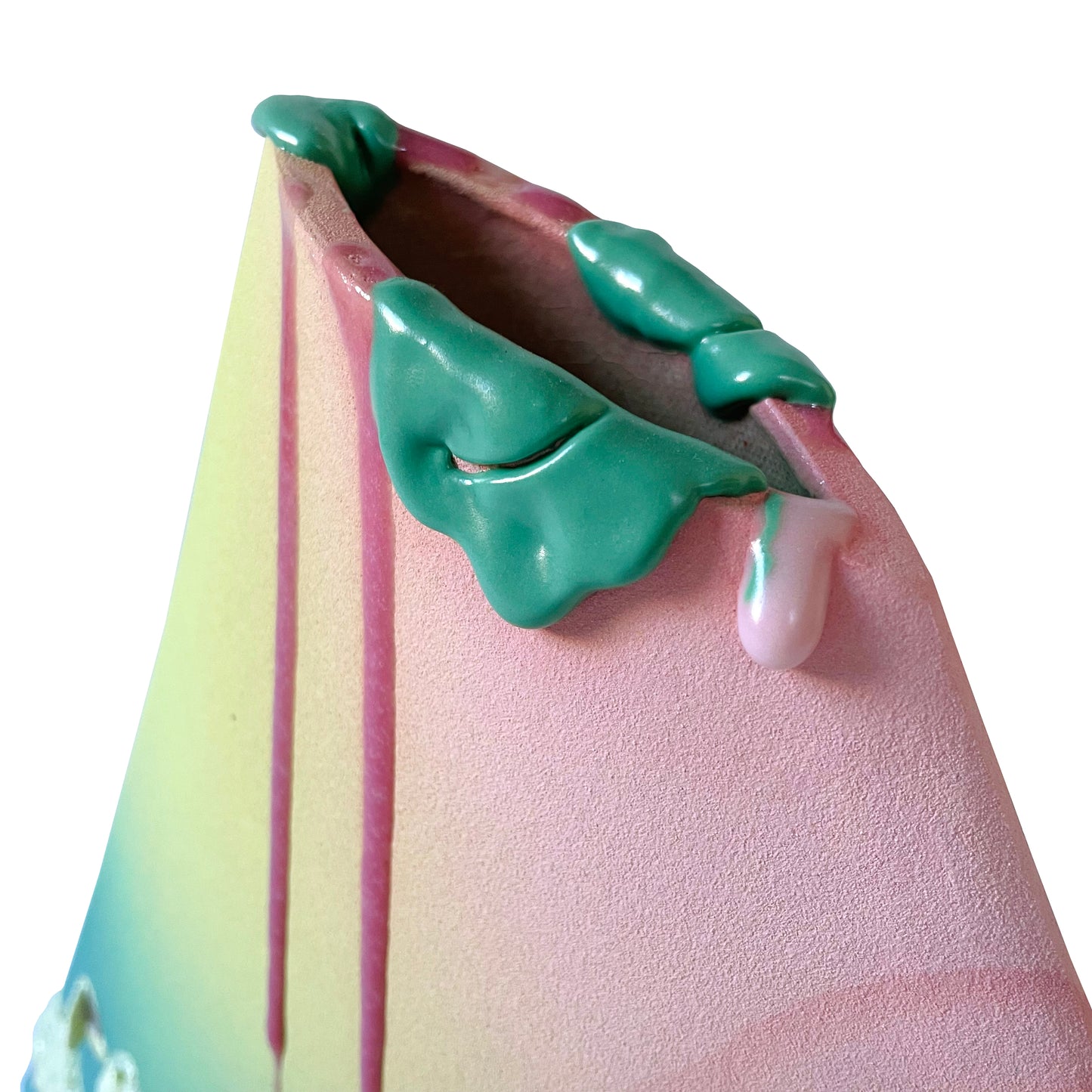 Angle Vase, Large (Pinks/Chartreuse/Turquoises)