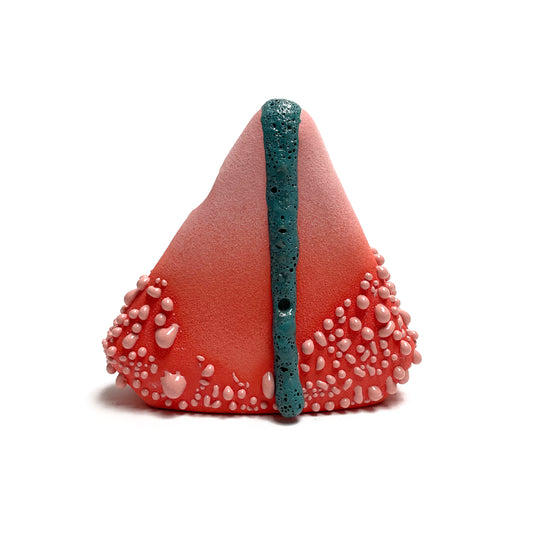 Bud Vase, Triangle (Pinks/Turquoise Foam)