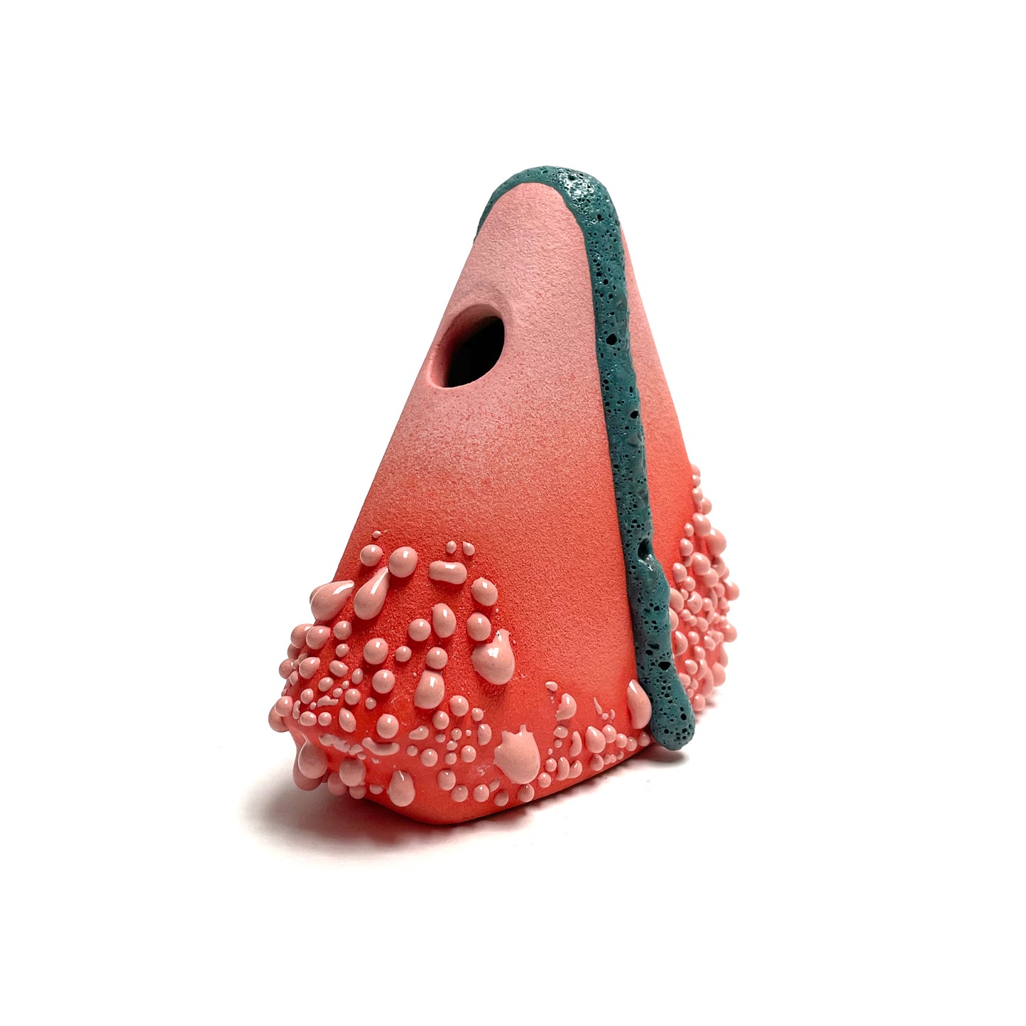 Bud Vase, Triangle (Pinks/Turquoise Foam)