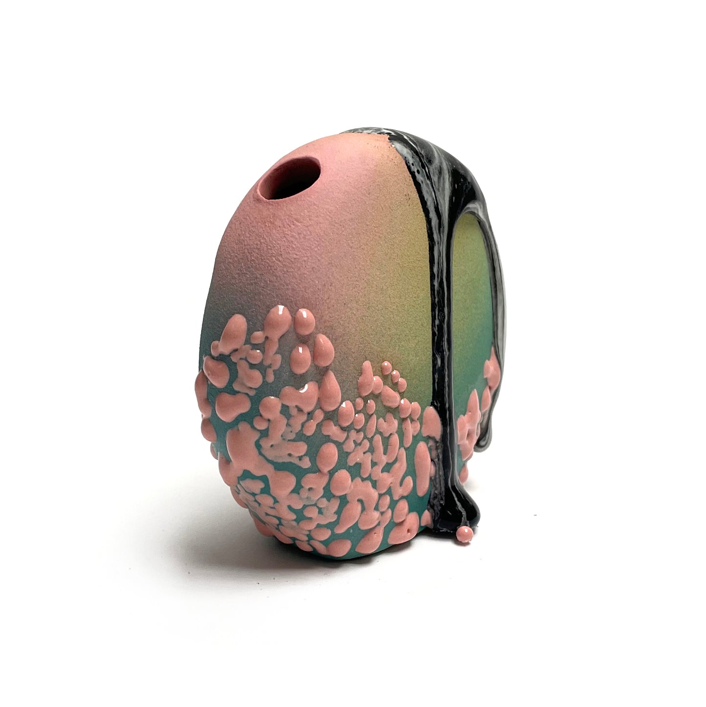 Bud Vase, Circle (Pink/Chartreuse/Turquoise/Black)