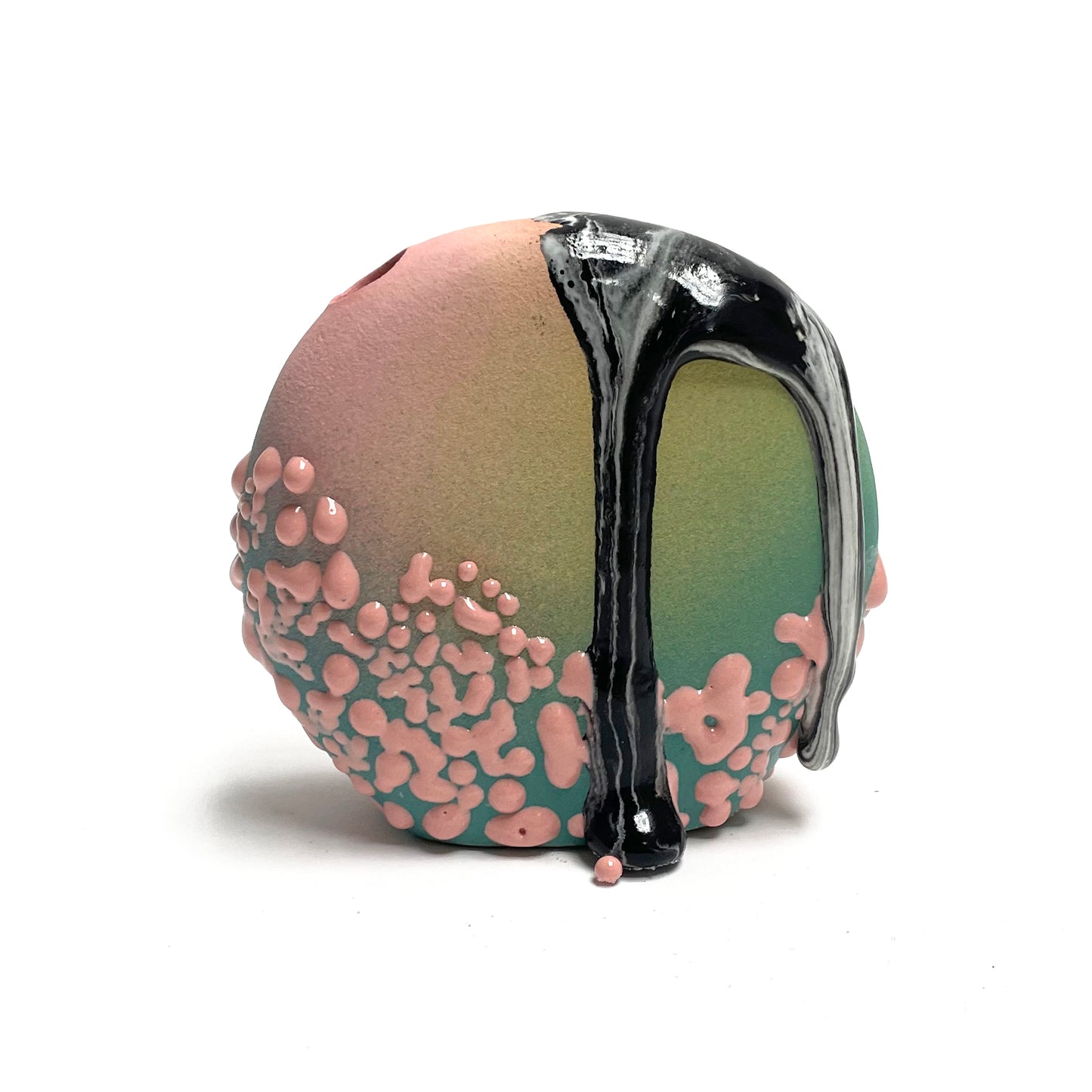 Bud Vase, Circle (Pink/Chartreuse/Turquoise/Black)