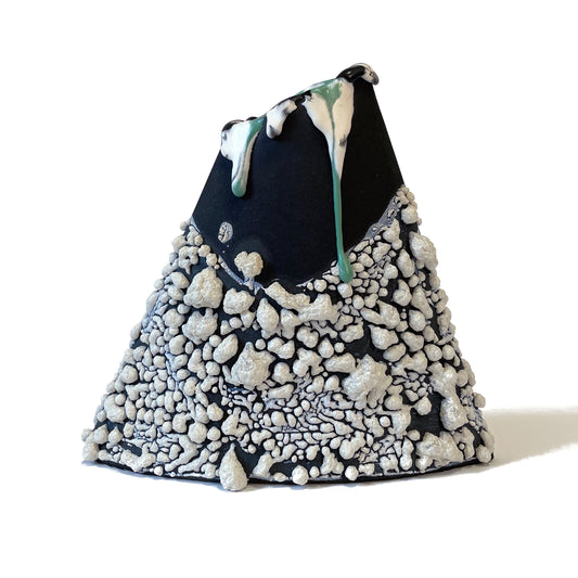 Angle Vase, Medium (Black/White/Teal)