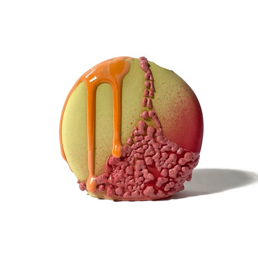 Bud Vase, Circle (Chartreuse/Rose/Oranges)