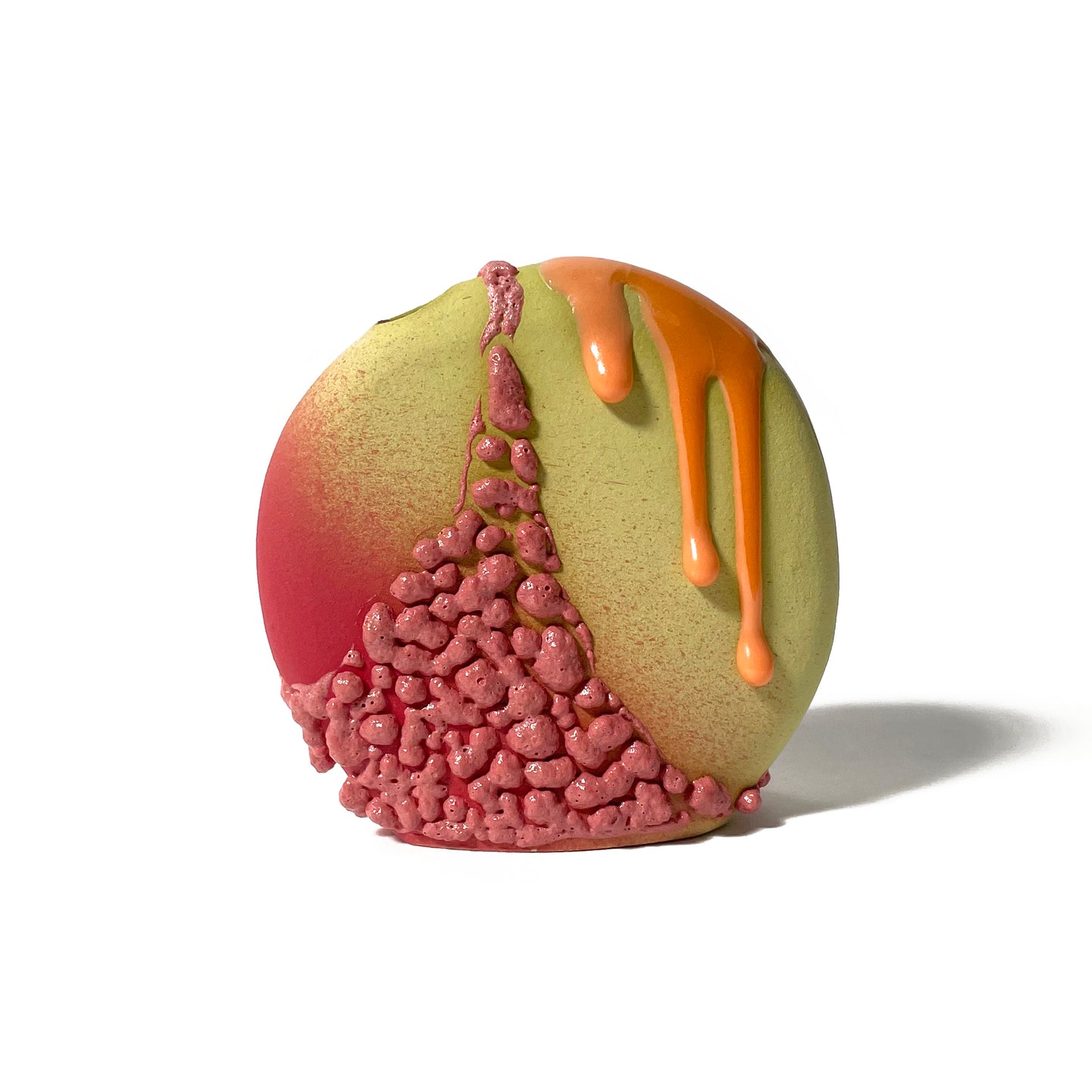 Bud Vase, Circle (Chartreuse/Rose/Oranges)