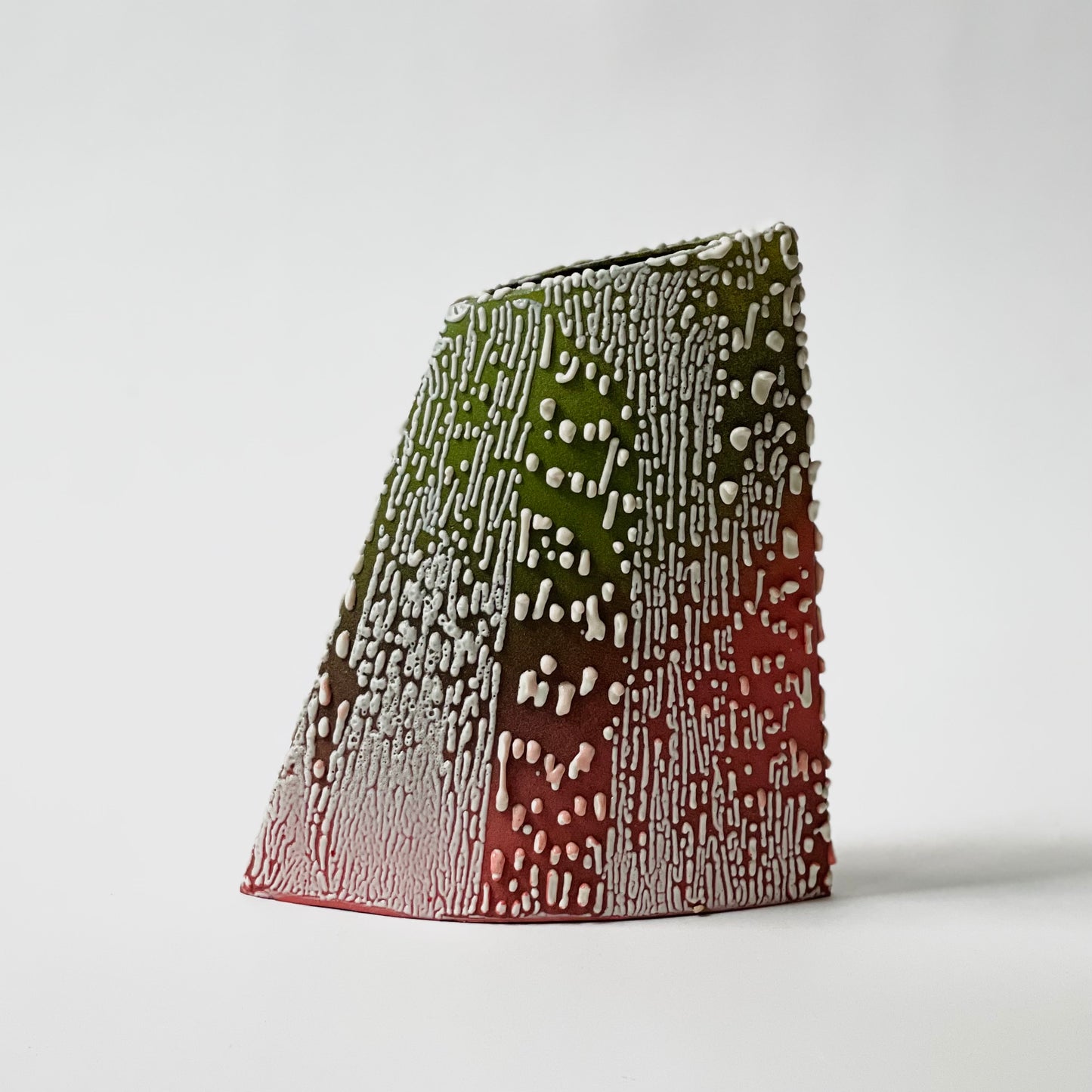 Angle Vase, Medium (Red/Green/White)