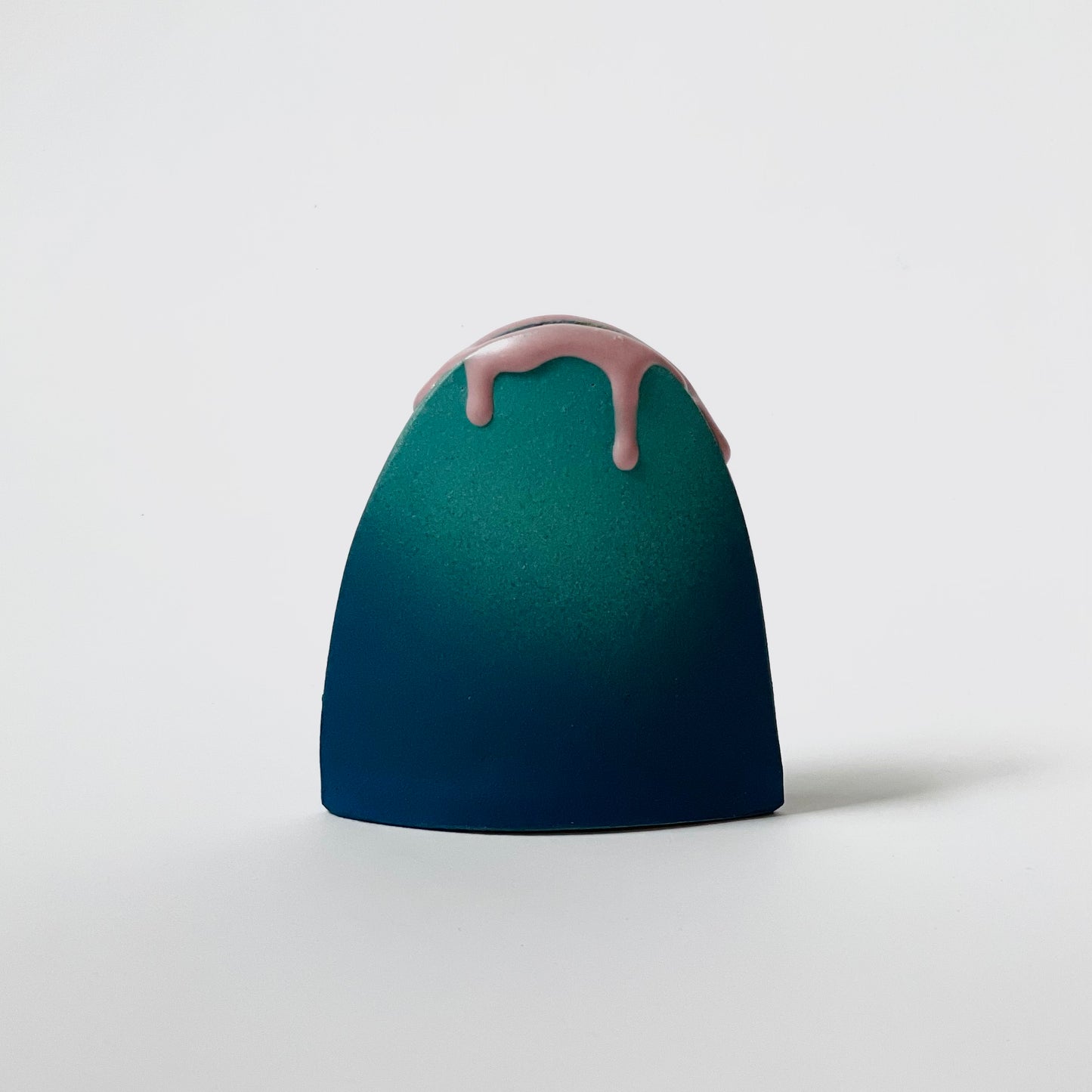 Hump Vase (Bud), Teal/Turquoise/Pink