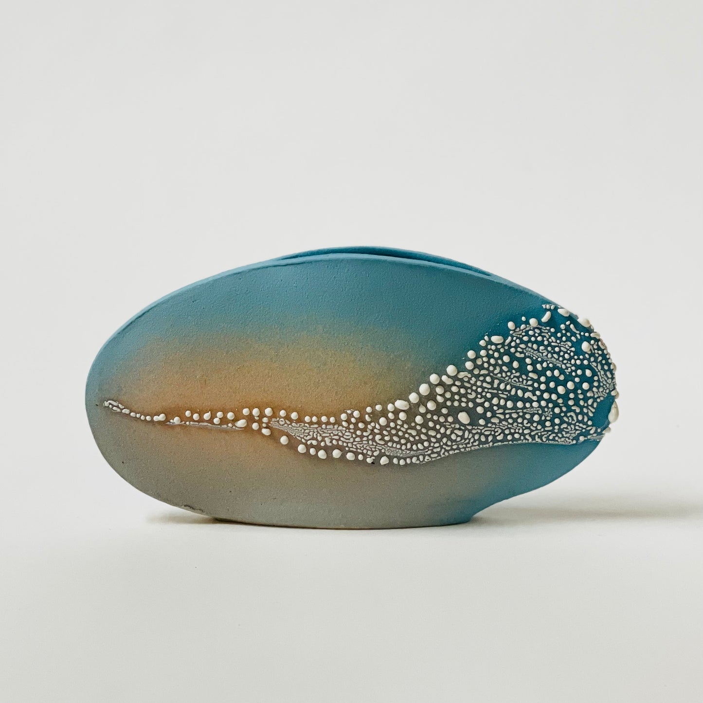 Oval Vase, Small (Mandarine/Blue/White)
