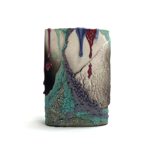 Tall Vase (Black/White/Purple/Turquoise)