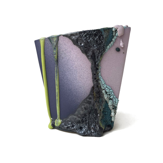 Angle Vase (Purples/Black/Lime)