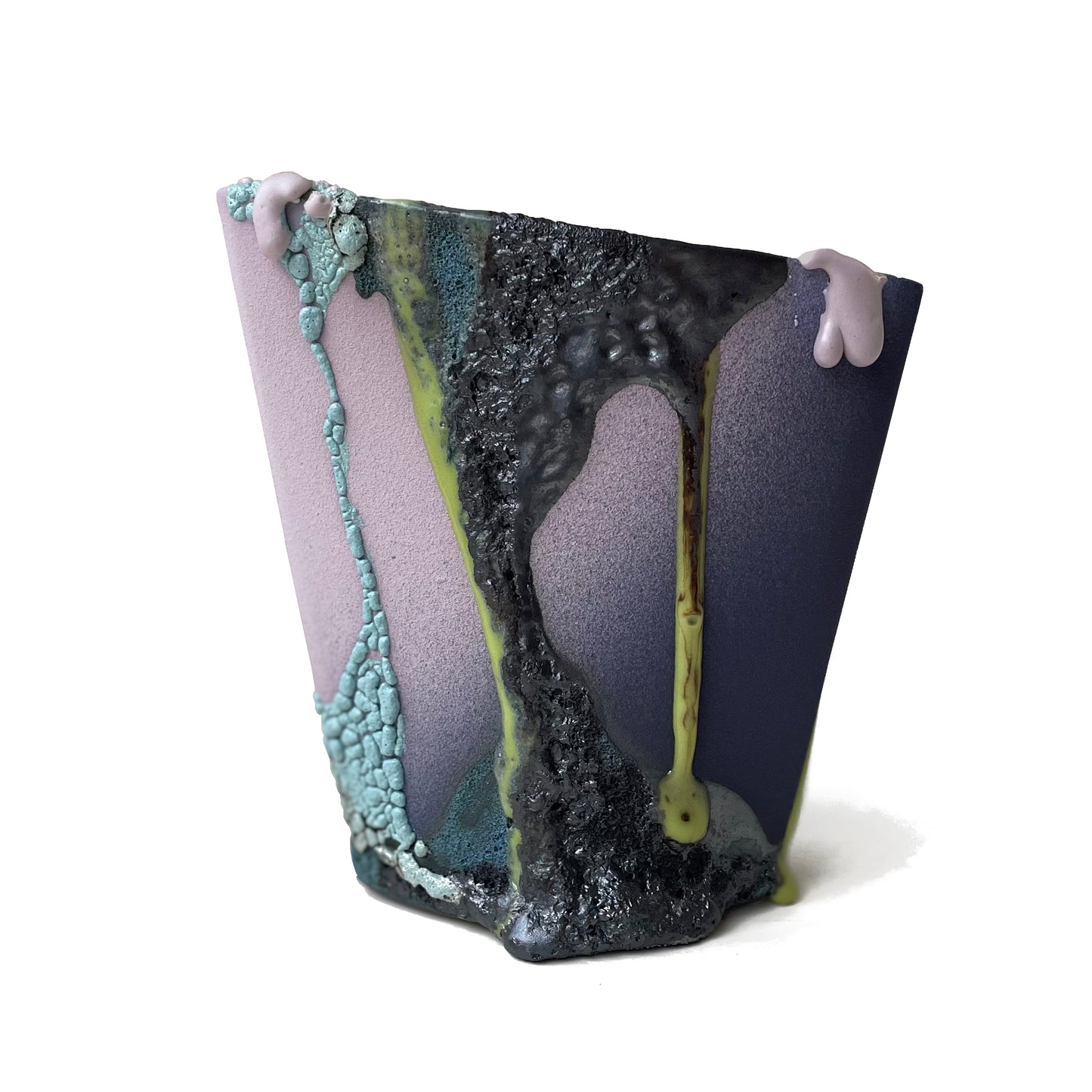 Angle Vase (Purples/Black/Lime)