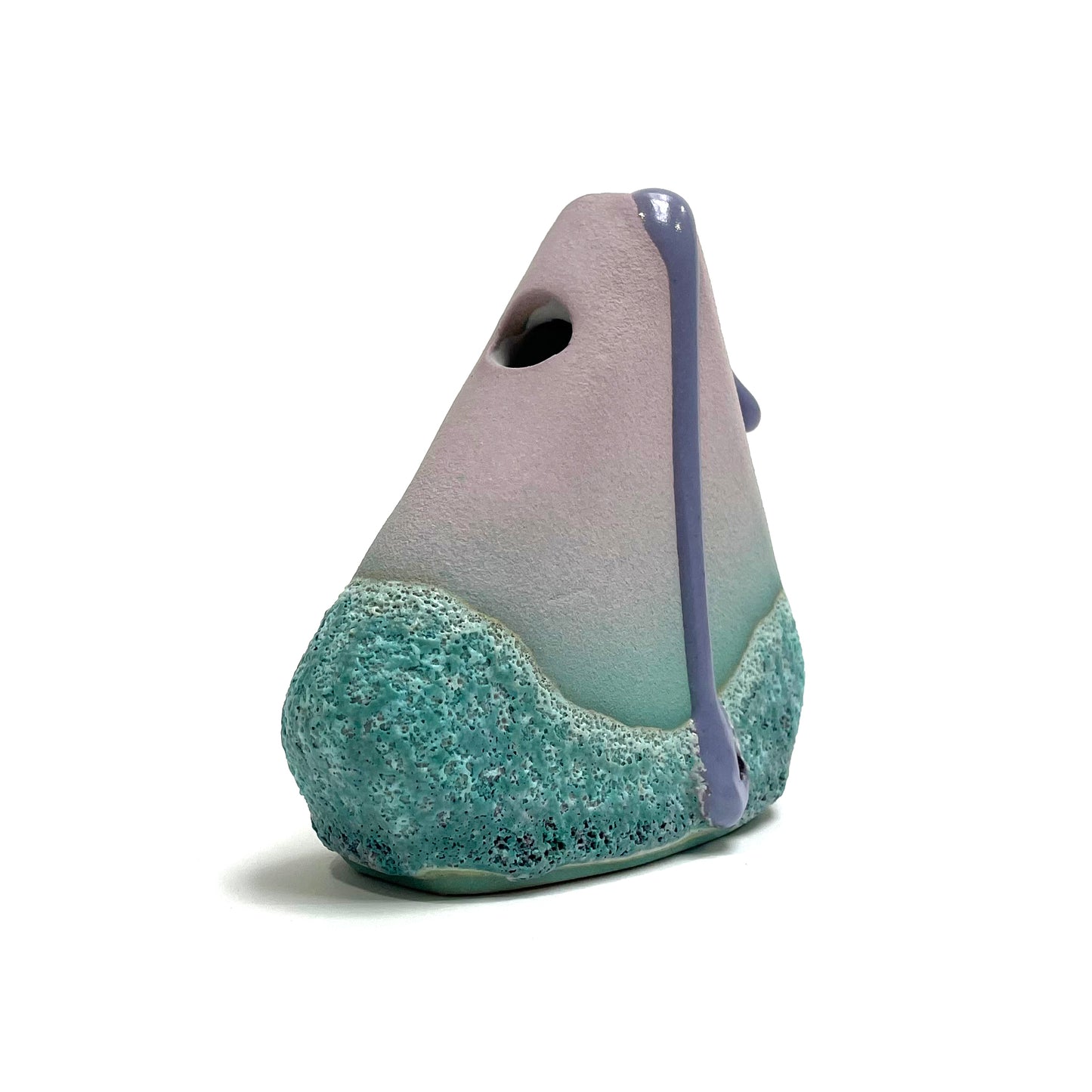 Bud Vase, Triangle (Purple/Turquoises)